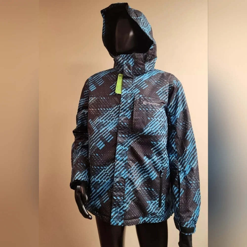 Men's Coat Size 2XL Blue & Black Design Waterproof Windproof All Weather - Picture 4 of 15